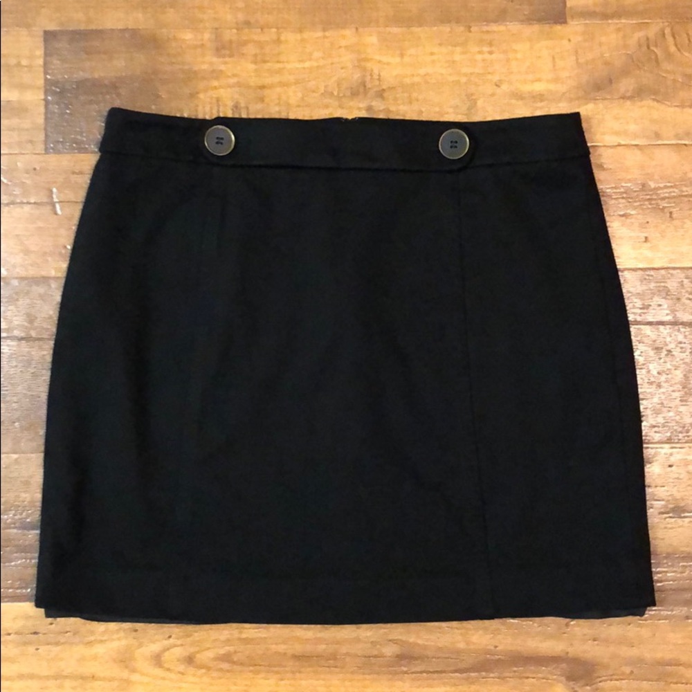 Black Loft Skirt with Buttons